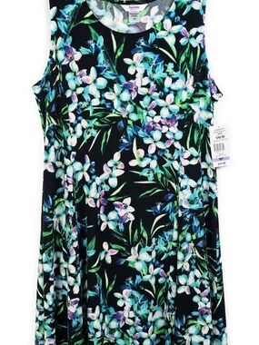TanJay Petite Floral Sleeveless Fit & Flare Dress NWT 18P